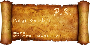Patyi Kornél névjegykártya