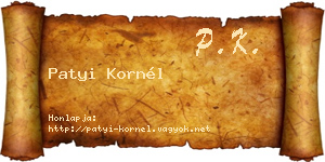 Patyi Kornél névjegykártya
