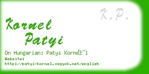 kornel patyi business card